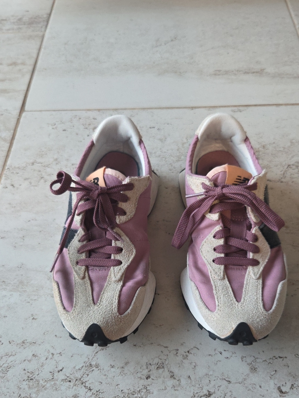 Women's New Balance 327 Rosewood Licorice Suede & Mesh Casual Sneakers
